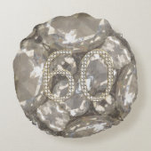 Nummer 60 Diamanten Look 60ste verjaardag Rond Kussen (Achterkant)