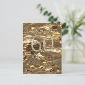 Nummer 60 Diamond Wedding 60e Jubileum Goud Briefkaart (Staand voorkant)