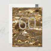 Nummer 60 Diamond Wedding 60e Jubileum Goud Briefkaart (Voorkant / Achterkant)