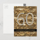 Nummer 60 Diamond Wedding 60e Jubileum Goud Briefkaart (Voorkant / Achterkant)