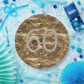 Nummer 60 Diamond Wedding 60th Jubileum Gold Papieren Bordje (Feest)