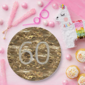 Nummer 60 Diamond Wedding 60th Jubileum Gold Papieren Bordje (Feest)