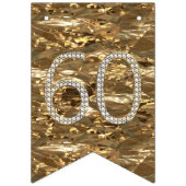 Nummer 60 Diamond Wedding Jubileum Gold Folie Vlaggetjes (Derde vlag)