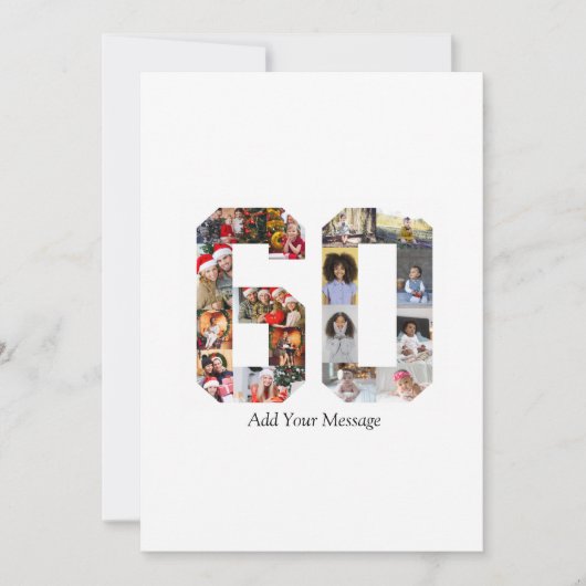 Nummer 60 Fotocollage Bedankkaart (Voorkant)