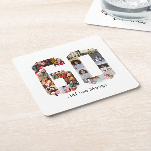 Nummer 60 Fotocollage Kartonnen Onderzetters (Schuin)