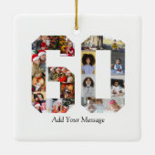 Nummer 60 Fotocollage Keramisch Ornament (Achterkant)