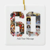 Nummer 60 Fotocollage Keramisch Ornament (Voorkant)