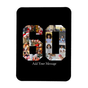 Nummer 60 Fotocollage Magneet
