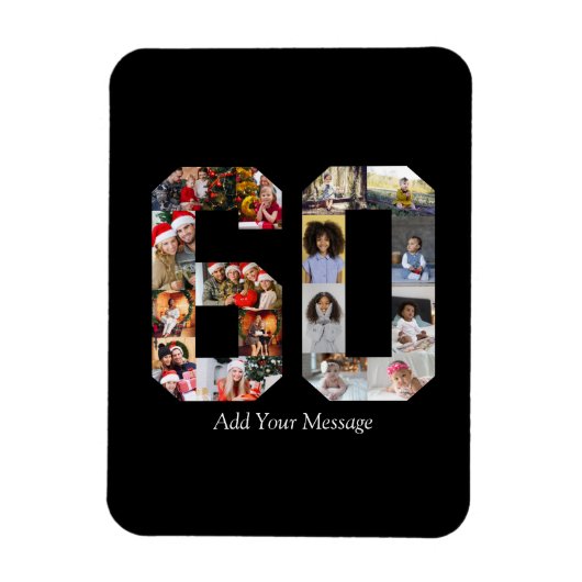 Nummer 60 Fotocollage Magneet (Verticaal)