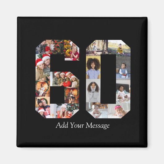Nummer 60 Fotocollage Magneet (Voorkant)