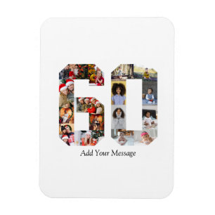 Nummer 60 Fotocollage Magneet