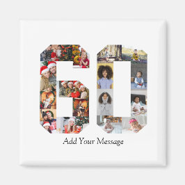 Nummer 60 Fotocollage Magneet