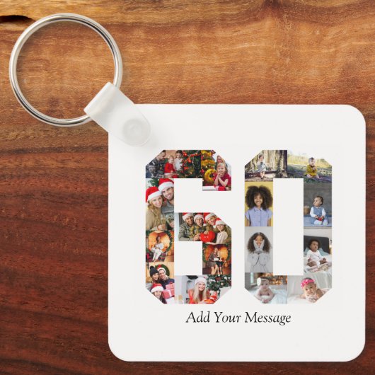 Nummer 60 Fotocollage Sleutelhanger (Voorkant)