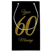 Nummer 60 Gold Glitter-stijl Klein Cadeauzakje (Achterkant)