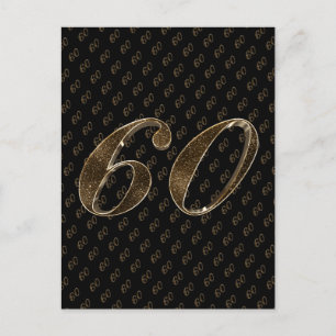 Nummer 60 Zwart Goud 60e Verjaardag Diamanten Huwe Briefkaart
