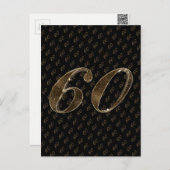 Nummer 60 Zwart Goud 60e Verjaardag Diamanten Huwe Briefkaart (Voorkant / Achterkant)