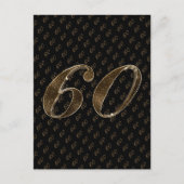Nummer 60 Zwart Goud 60e Verjaardag Diamanten Huwe Briefkaart (Voorkant)