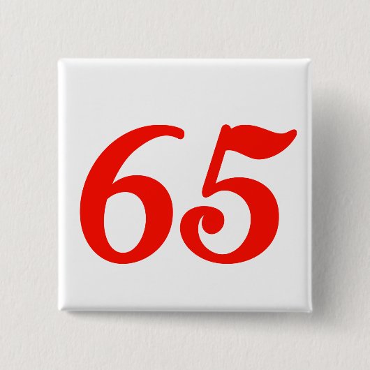 Nummer 65 65e verjaardag cadeaus vierkante button 5,1 cm (Voorkant)