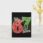 Nummer 67 Funny Six Seven 6 7 Meme Kerst Licht Kaart (Gele Bloem)