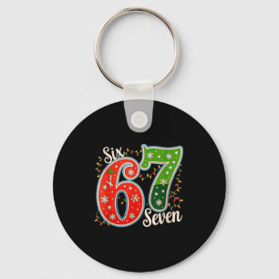 Nummer 67 Funny Zes Zeven 6 7 Meme Kerst Licht Sleutelhanger