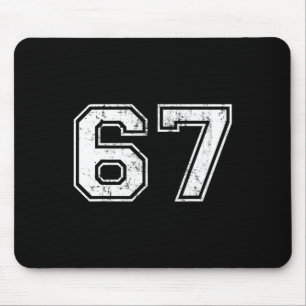 Nummer 67 Gedistresseerde Vintage Zesenzestig Spor Muismat