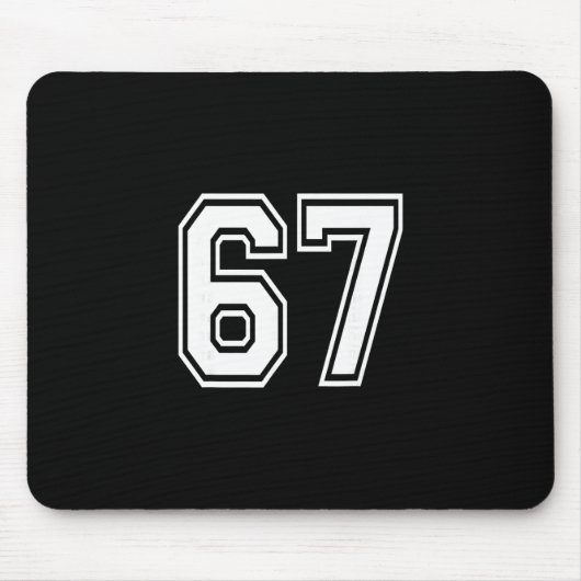 Nummer 67 Genummerd uniform sportshirt Team 67e Muismat (Voorkant)