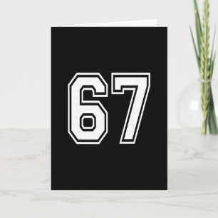 Nummer 67 genummerd uniform sportstshirt team 67e kaart