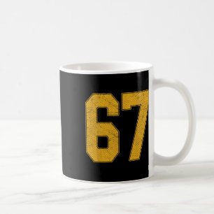 Nummer 67 Genummerd uniform sportteam shirt 67e Koffiemok