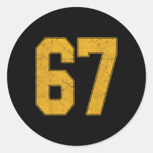 Nummer 67 Genummerd uniform sportteam shirt 67e Ronde Sticker