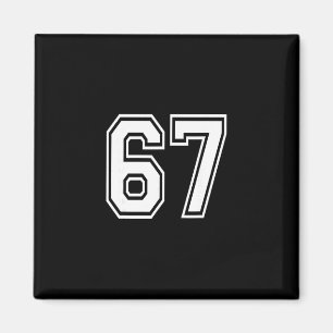 Nummer 67 Genummerd uniform sporttrui Team 67e Magneet