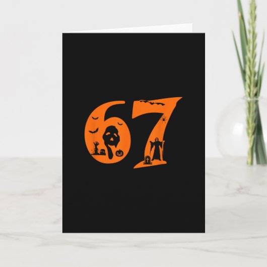 Nummer 67 Grappige Meme Zin 6 7 Zes Zeven Eng Kaart (Voorkant)