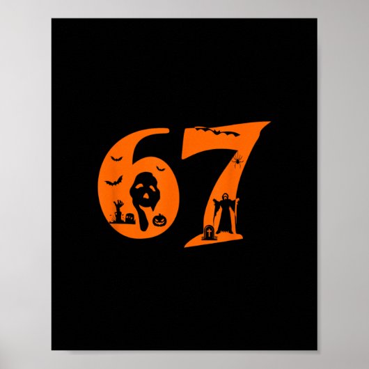 Nummer 67 Grappige Meme Zin 6 7 Zes Zeven Griezeli Poster (Voorkant)