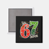 Nummer 67 Grappige Zes Zeven 6 7 Meme Kerst Licht Magneet (Voorkant / Achterkant)