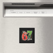 Nummer 67 Grappige Zes Zeven 6 7 Meme Kerst Licht Magneet (Insitu (Vaatwasser))