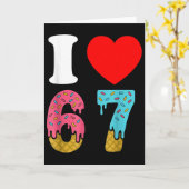 Nummer 67 Ik hou van Zes Zeven Clic 6 7 67 Meme Ko Kaart (Gele Bloem)