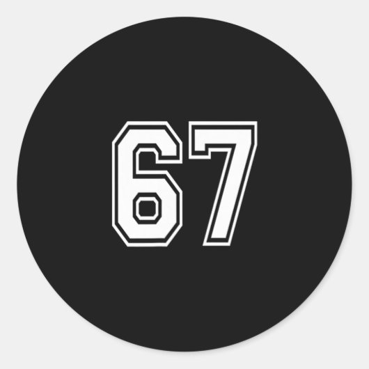 Nummer 67 in het wit ronde sticker (Voorkant)