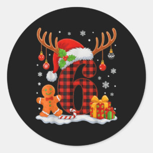 Nummer 67 Kerstmis 6 7 Six Seven 6 7 Mem Ronde Sticker