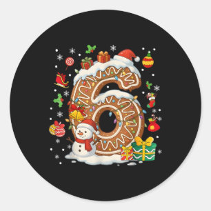 Nummer 67 Kerstmis 6 7 Zes Zeven 6 7 Mem Ronde Sticker