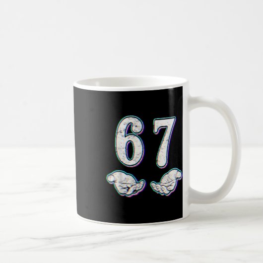 Nummer 67 Matching Six Seven 6 7 Meme 6-7 Hallowee Koffiemok (Rechts)