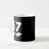 Nummer 67 Matching Six Seven 6 7 Meme 6-7 Hallowee Koffiemok (Voorkant links)