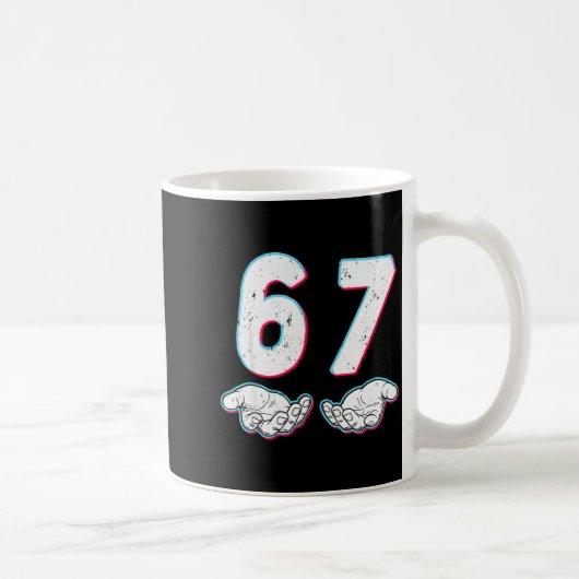 Nummer 67 Matching Six Seven 6 7 Meme 6-7 Hallowee Koffiemok (Rechts)