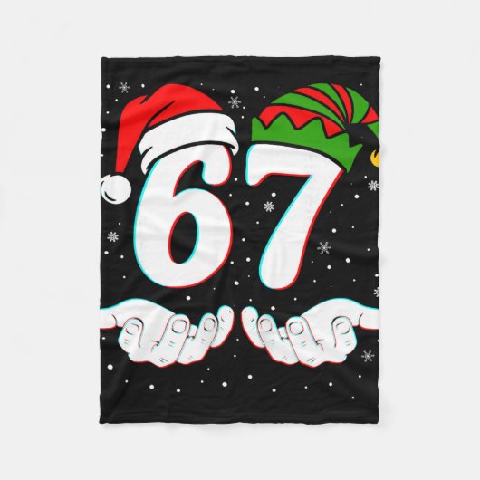 Nummer 67 Matching Six Seven 6 7 Meme 6-7 Kerstmis Fleece Deken (Voorkant)