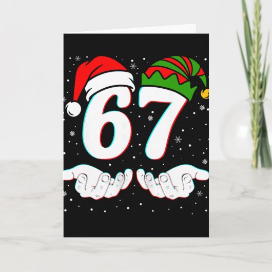 Nummer 67 Matching Six Seven 6 7 Meme 6-7 Kerstmis Kaart (Voorkant)