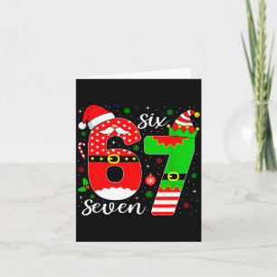 Nummer 67 Matching Six Seven 6 7 Meme 6-7 Kerstmis Kaart