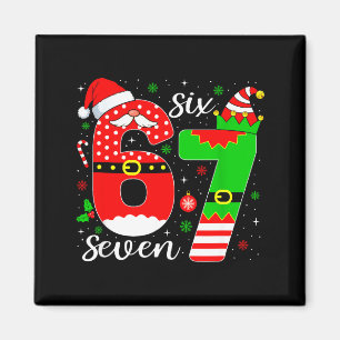 Nummer 67 Matching Six Seven 6 7 Meme 6-7 Kerstmis Magneet