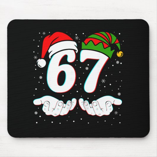 Nummer 67 Matching Six Seven 6 7 Meme 6-7 Kerstmis Muismat (Voorkant)