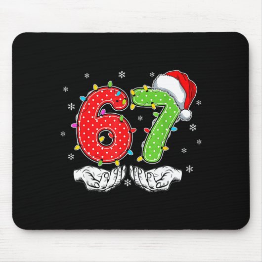 Nummer 67 Matching Six Seven 6 7 Meme 6-7 Kerstmis Muismat (Voorkant)
