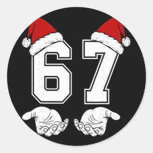 Nummer 67 Matching Six Seven 6 7 Meme 6 7 Kerstmis Ronde Sticker