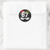 Nummer 67 Matching Six Seven 6 7 Meme 6-7 Kerstmis Ronde Sticker (Tas)