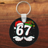 Nummer 67 Matching Six Seven 6 7 Meme 6-7 Kerstmis Sleutelhanger (Voorkant)